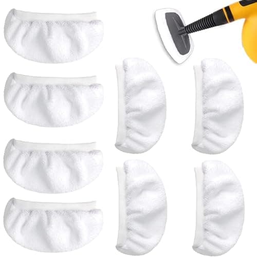 Image of 8 Pack Universal Steam Mop Replacement Pads Compatible With Bissell Steam Shot Wagner Steam Cleaner Pursteam Comforday Handheld Steam Cleaner,Washable Microfibre Cloth Cover Steam Cleaner Accessories