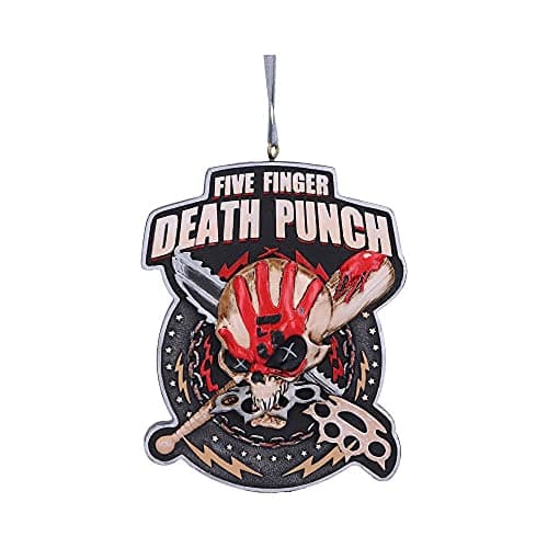 Image of Nemesis Now Five Finger Death Punch Hanging Xmas Decoration 9.5cm, Resin, Red, Officially Licensed Five Finger Death Punch Christmas Decoration, Cast in Resin, Expertly Hand-Painted