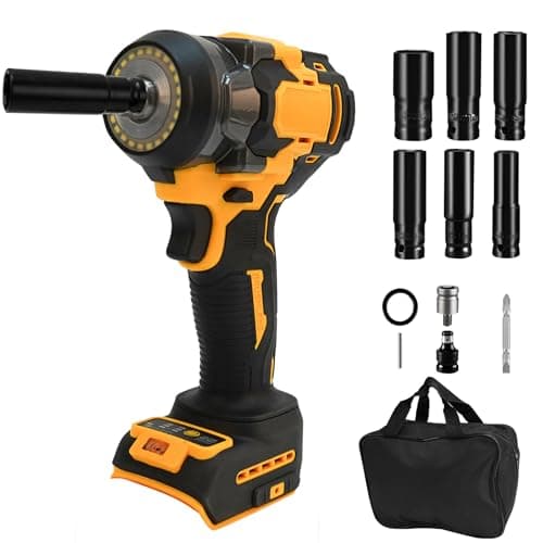 Image of Cordless Impact Wrench for Dewalt 18V 20V Max Battery, 700Nm 1/2 inch Brushless Impact Gun, Electric Impact Driver 3 Speeds Adjustment with 6 Sockets for Car Furniture Car Tyre Change