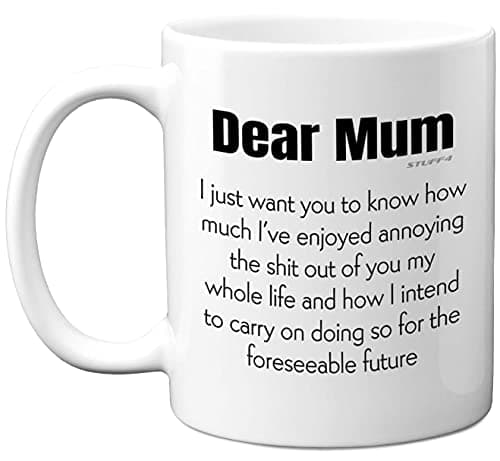 Image of Dear Mum Mug - Mothers Day & Birthday Gift for Mum, Funny Present - Dishwasher & Microwave Safe Coffee Cup - Made in UK