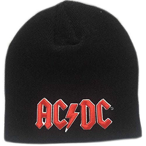 Image of AC/DC Beanie Hat Classic Red 3D Band Logo Hells Bells Official Black Bir boyut