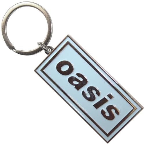 Image of Oasis Logo Sky Blue Band Logo Keyring Keychain One Size