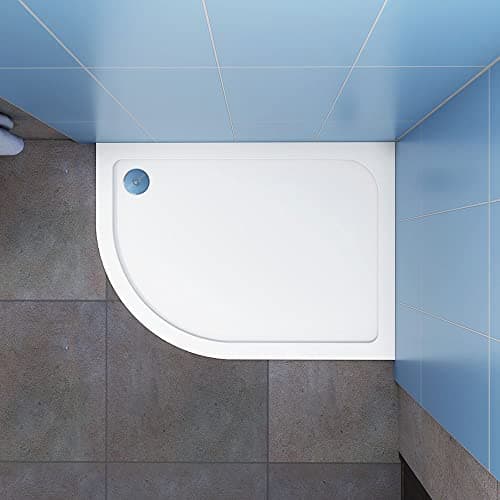 Image of Acezanble 1200x800x30mm Quadrant Stone Resin Left Entry Shower Tray + Free Waste