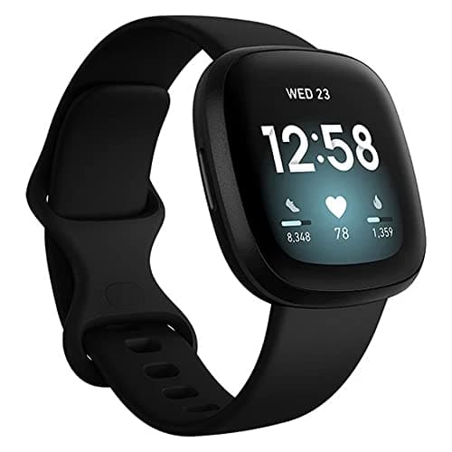 Image of Fitbit Versa 3 Health & Fitness Smartwatch with GPS, 24/7 Heart Rate, Voice Assistant & up to 6+ Days Battery, Black / Black
