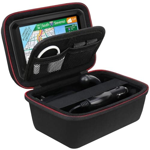 Image of BOVKE Hard GPS Case for 5 Inch TomTom Sat Nav GO Classic/GO Classic Lite/GO Professional 2nd generation, DriveSmart 55/Drive 52 51 GPS Navigator, Mesh Pocket for Cables, Black+Grey