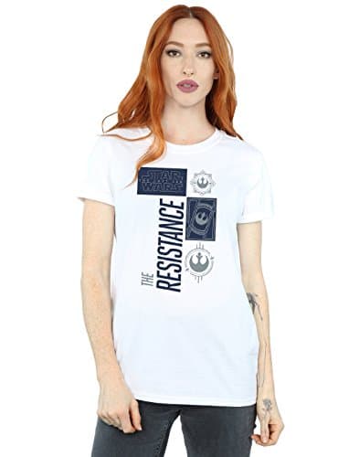 Image of Star Wars Women's The Last Jedi The Resistance Boyfriend Fit T-Shirt Large White