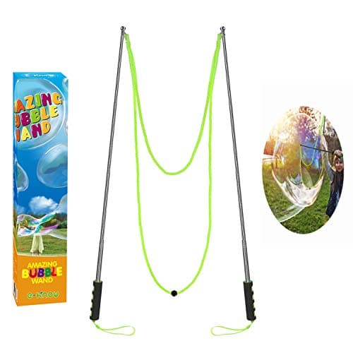 Image of E-Know Bubble Wand,Giant Bubble Wand Stainless Steel Telescopic Design,Outdoor Toys Bubble Toys for Birthday Party, Garden Games Garden Toys 1 Set
