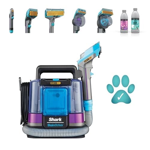 Image of Shark StainStriker HairPro Pet Spot Cleaner, Carpet & Upholstory Cleaner, Anti-Clog Pet Hair Extractor, Removes Tough Stains & Odour, Lightweight, Portable, Inc. 4 Tools & 2 Cleaning Formulas PX250UKT