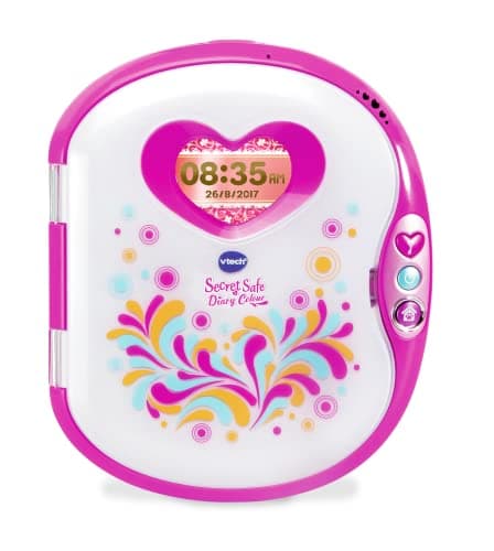 Image of VTech Pink Secret Safe Girls Diary Colour - Secret Diary for Girls, Educational Toy with Games, MP3 Connection & More - Gifts for Girls Age 5, 6, 7+ Year Olds, Pink, 4.2 x 17.5 x 20 cm
