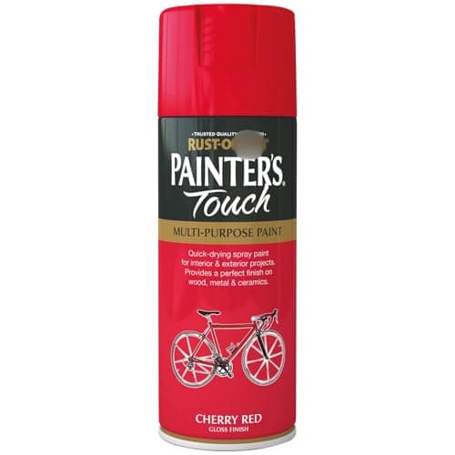 Image of Painter's Touch Spray Paint Cherry Red 400ml - Fast Drying Formulation - Smooth, Durable Finish - Interior and Exterior Use - Smooth, Glossy, Cherry Red Colouring