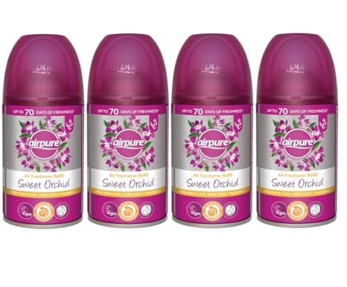 Image of Airpure Air Freshener Refill Tins (4 x 250ml) Automatic Air Freshener Refills (Sweet Orchid)