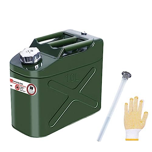 Image of Zemoeng 10L Metal Jerry Can Petrol Can with Flexible Spout for Diesel, Petrol - UN Approved Fuel Can