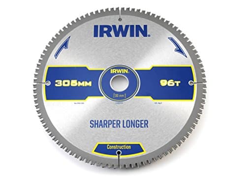 Image of IRWIN IRW1897436 305 x 30mm 96-Teeth Construction Circular Saw Blade with ATB Tooth Grind/ Negative Hook
