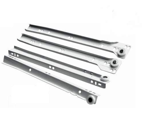 Image of REJS Metal Roller Drawer Slides/Runners Bottom fix Metal White 250mm-600mm (350mm)