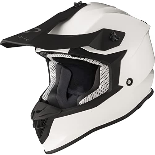 Image of Black Gravel Solid Motocross Helmet M Gloss White