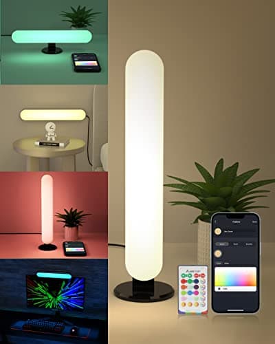 Image of ALANTOP Smart Desk Lamp with WiFi APP Control - Compatible with Alexa and Google - Adjustable White and RGB Colors, Music Sync USB Bedside Lamp - Perfect for Bedroom, Gaming Lamp, Home Office