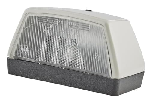 Image of HELLA 2KA 003 389-001 Licence Plate Light - Halogen - 6/24/12V - mounting/Screw Connection - Lens Colour: Crystal clear - Plug: Blade Terminal - Rear/right/left - Quantity: 1