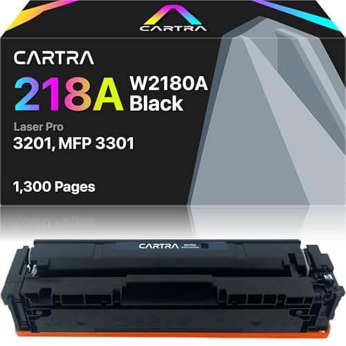 Image of CARTRA 218A W2180A Black Toner Cartridge Replacement for HP 218A 218X Color Pro MFP 3301fdw 3301cdw 3201dw 3301sdw Printer W2180A W2180X High Yield Ink