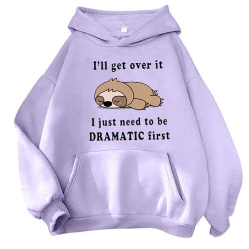 Image of AnnSemo Y2k Hoodies for Women UK Cute Letter Graphic Print Sweatshirts Long Sleeves Tops with Kangaroo Pocket Casual Teen Girls Jumpers Winter Christmas Essentials