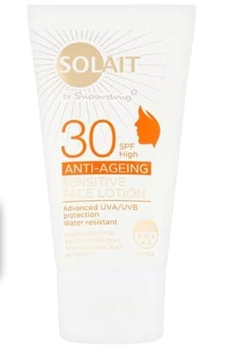 Image of Solait Anti-ageing Face Sun Cream SPF 30+ 50ml - Mattifying Face Fluid - Water resistant - 24 Hour Hydration