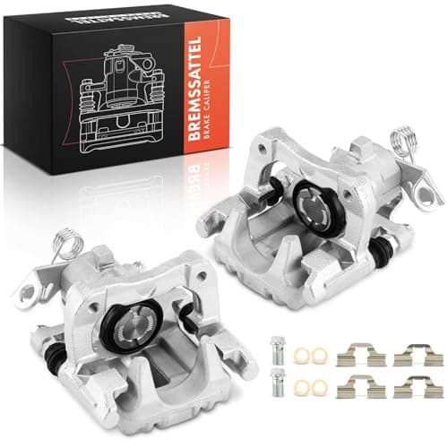 Image of Frankberg 2x Brake Caliper Disc Brake Rear Left Right Aluminium with Bracket (hole spacing 90mm) Compatible with Golf IV Polo Variant Octavi.a I Ibiza II A3 Replace# 1J0615423