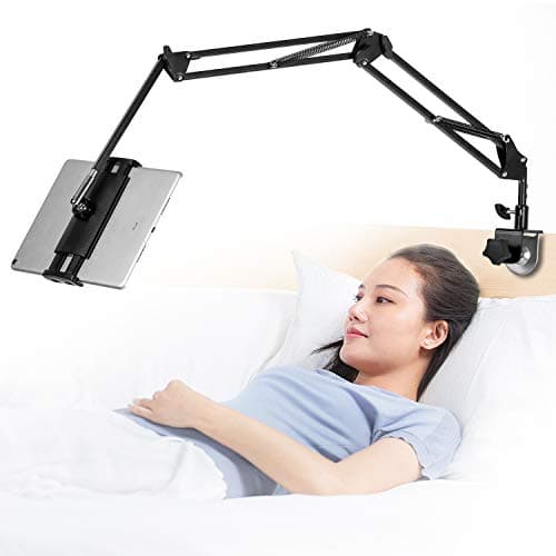 Image of Tablet Stand Adjustable,Foldable Tablet Stand for Bed, Aluminum Universal Flexible Tablet Holder with 360 Degree Rotation for iPad/iPhoneX/iPad Pro/N-Switch,or Other 4.5~12.9 Inches Devices (Black)