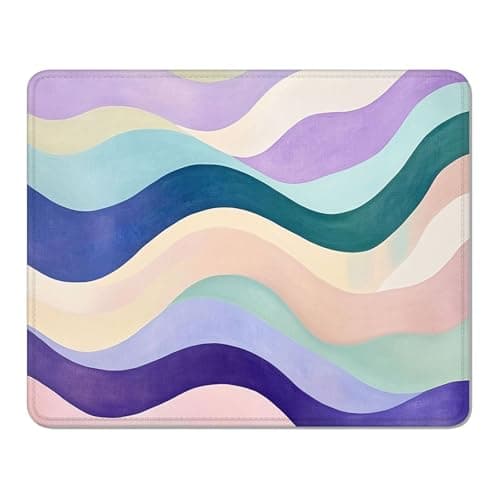 Image of mouse mat 180 x 230 x 3 mm Gaming Mouse Pad with Non-Slip Rubber Base and Smooth Surface, Portable, Compatible with Laser and Optical Mice, Mouse Pad for Home Office Work, Purple & Ripple XS#689