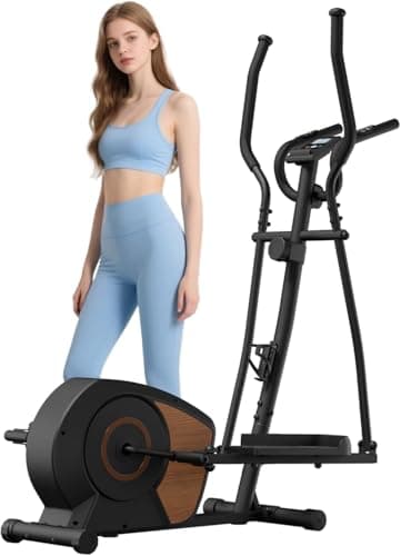 Image of Cross Trainer for Home Use, Aeriflo S100 Magnetic Elliptical Machine with Bluetooth & Kinomap App, 16 Resistance Levels, LCD Display & Pulse Sensor, Ultra-Quiet Compact Fitness Equipment for Cardio