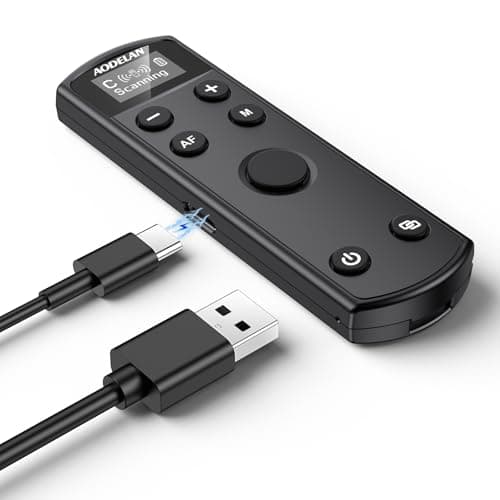 Image of AODELAN for Canon Rechargeable Wireless Shutter Release Camera Remote Control Zoom Focus Compatible with R50,G7X Mark III,R6 Mark II,R5,R6,R7,M6 Mark II,M200,M50,90D,200D,Replace Canon BR-E1(Black)