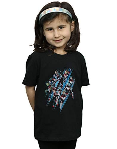 Image of Marvel Girls Avengers Endgame Logo Team T-Shirt Black 5-6 Years