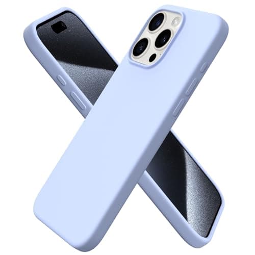 Image of ORNARTO Compatible with iPhone 15 Pro Max Case 6.7", Slim Liquid Silicone 3 Layers Full Covered Soft Gel Rubber 15 Pro Max iPhone Case Cover 6.7 inch-Baby Blue