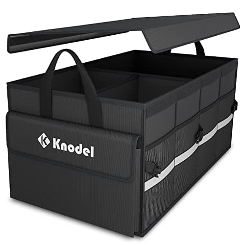 Image of K KNODEL Car Boot Organiser with Foldable Cover, Car Storage Box and Bag, Large Boot Tidy, Car Organiser for Vehicle and Suv (Medium, Black)