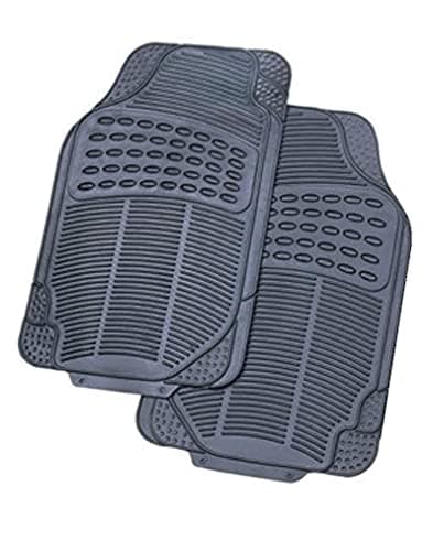 Image of XtremeAuto™ Front Universal Rubber Car Van Floor Foot Well Mats - Non-slip Backing