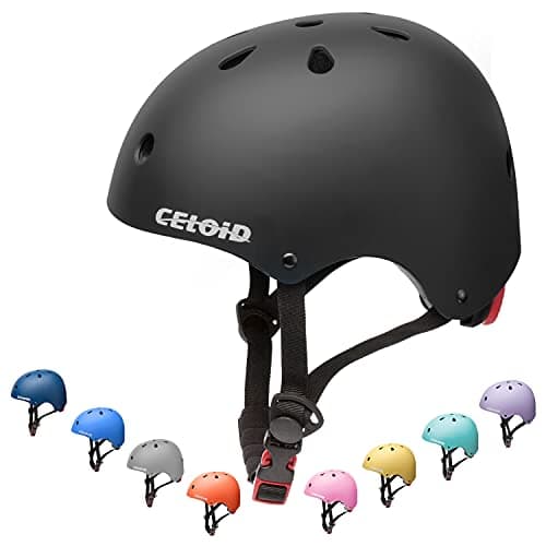 Image of CELOID Kids Bike Helmet,Toddler Skateboard Helmets for Age 5-8-9 Years Boys & Girls,Adjustable Multi-Sport Bicycle Skateboarding Roller Inline Skating Scooter Rollerblade Cyling Helmet,Black