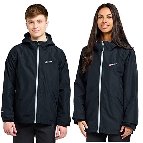 Image of Berghaus Kids' Stokesley 3-in-1 Jacket with Fleece Midlayer, Hood & Reflective Detailing, Waterproof & Warm Raincoat for Boys & Girls (UK, Age, 5 Years, 6 Years, Regular, Black)