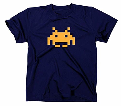 Image of STYLETEX23 Space Invaders Retro T-Shirt, Navy, L