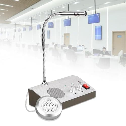 Image of Counter Intercom System, Dual-Way Speaker for Hospitals and Banks, 360° Orientation, Adjustable Volume, Anti-Interference, Noise-Free Communication