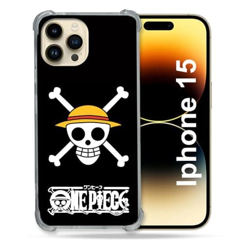 Image of Cokitec Reinforced Case for iPhone 15 (6.1) Manga One Piece Skull Design