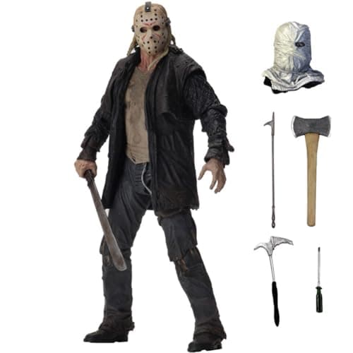 Image of Jason Voorhees Action Figure Anime Figurine 18cm Movable Joints Standing Pose Model with Mask PVC Statue Collectible Home Decor Gifts