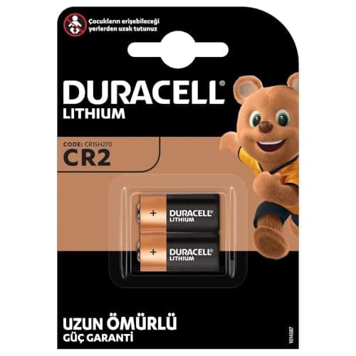 Image of Duracell CR2 High Power Lithium Battery (Pack of 2) 3V (CR15H270) Alarm System for Use in Motion Detectors, Digital Thermometers, LED Lights, Electronic Devices