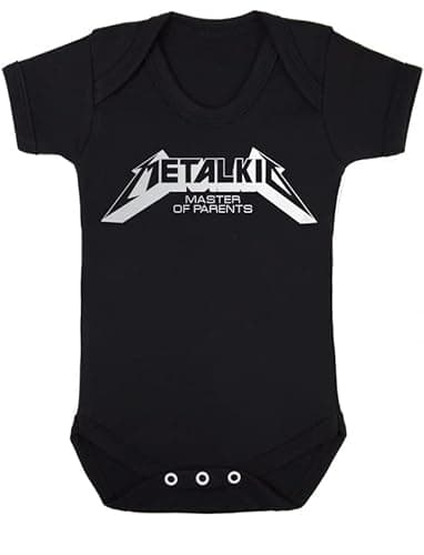 Image of Baby Moo's METAL KID Master of Parents Baby Grow Bodysuit | Alternative Rock Baby Clothes New Baby Gift Idea (0-3 months)