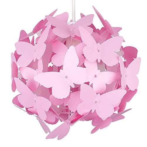 Image of MiniSun | Modern Bright Pink Butterflies Ceiling Chandelier Lamp Shade | Pendant Lights, Home Décor & Improvement Essential | 31.5cm Shade Width