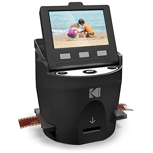 Image of Kodak RODFS35 Digital Film Scanner - Converts 35mm, 126, 110, Super 8 & 8mm Slides & Negatives to JPEG - Includes 3.5-inch LCD & EasyLoad Inserts (Black)