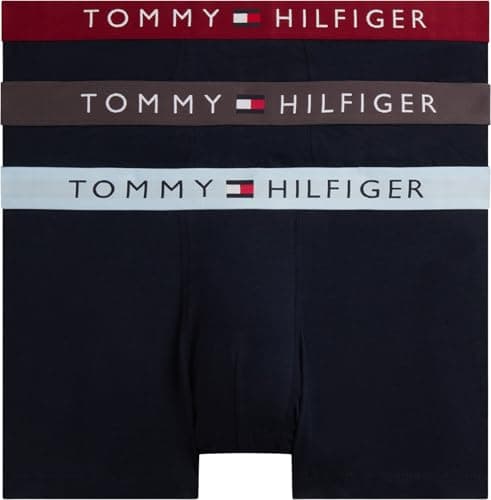 Image of Tommy Hilfiger Men's 3P Trunk Wb UM0UM03908 Trunk, MULTI (Drk Ash/Brzy Blu/Rouge), M