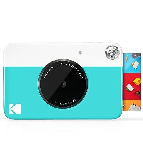 Image of AM KODAK Printomatic Full-Color Instant Print Digital Camera, Zink 2x3" (5.1x7.5 cm) Sticky-Back Photo Paper, 5MP, Portable, Creative Fun Gift for Birthday, Christmas, Holiday, Blue