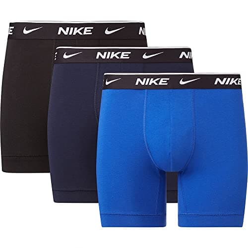 Image of Nike Mens Everyday Cotton Stretch Boxer Briefs, Obsidian/Game Royal/Black, L EU