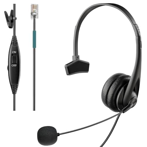 Image of Voistek RJ9 Mono Telephone Headset with Noise Canceling Microphone for AVAYA Aastra Allworx Adtran Alcatel Lucent AltiGen Comdial Digium Gigaset InterTel Mitel Polycom Plantronics MiVoice Landline