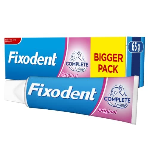 Image of Fixodent Complete Denture Adhesives Cream, 65g, 10X Stronger Hold vs. No Adhesive, Improved Comfort & Foodseal, Original, Mint
