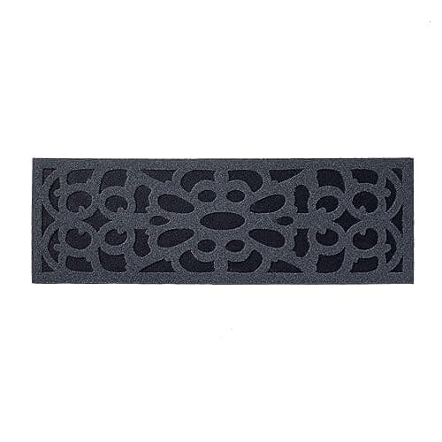 Image of Nicoman Rubber Door Mat, Non-Slip Heavy Duty Doormat Sheltered Indoor Anti-Fatigue Easy Boot Scraper Eco-Friendly Victorian Style Indoor Entrance Mat Watertight - (Grey, Narrow, 75 x 25cm)