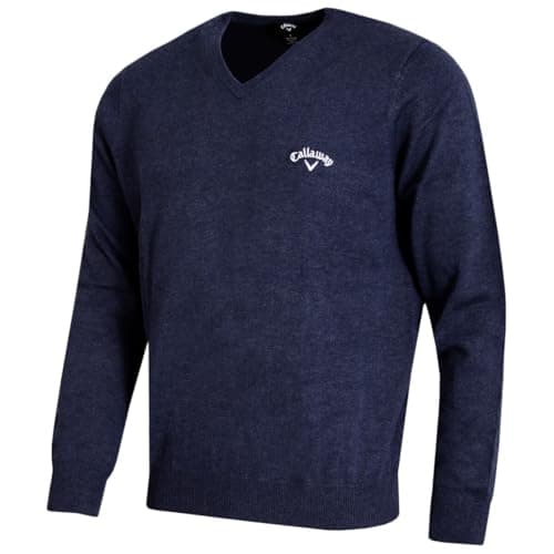 Image of Callaway Golf Mens Ace Long Sleeve Sweater - Navy Heather - M